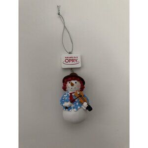 Grand Ole Opry Nashville Snowman Fiddle Christmas Tree Ornament, Country Music